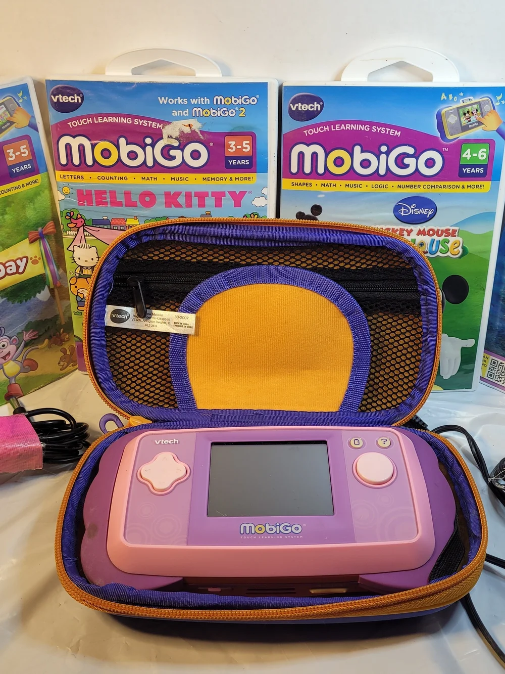 Vtech Pink MobiGo And 4 Games 2 Chargers (W)